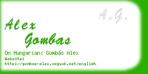 alex gombas business card