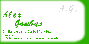 alex gombas business card